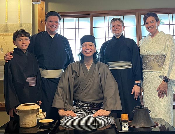 Premium silk kimono dressing and historic neighborhood walk