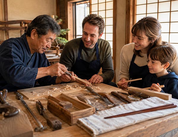 Traditional Japanese chopstick crafting workshop