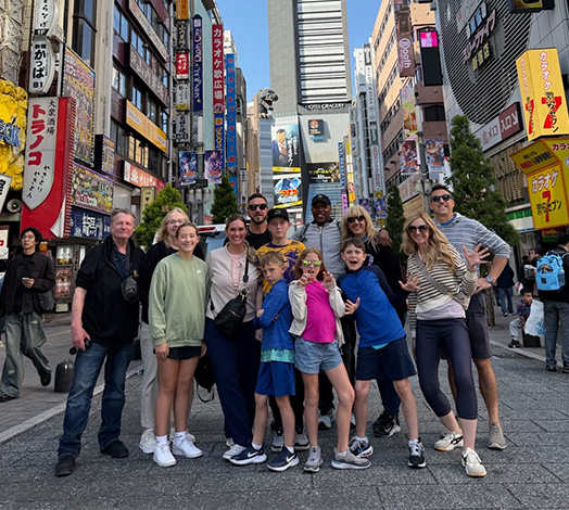 Group of friends traveling