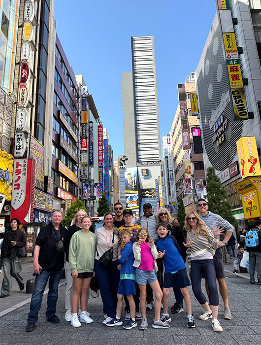 Group of friends traveling