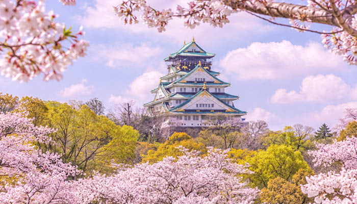 Osaka - Osaka Castle Park and Riverside Blossoms