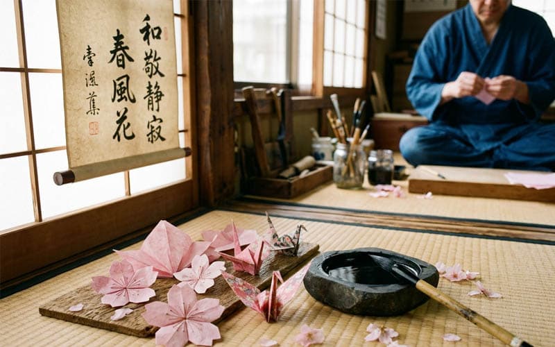 Create Sakura-Inspired Calligraphy or Origami