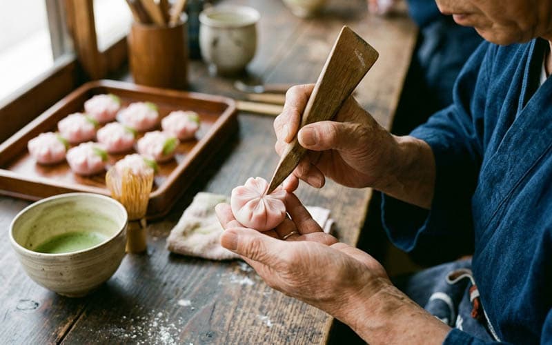 Make Sakura Wagashi Sweets