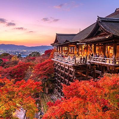 Kyoto traditional temple and streets