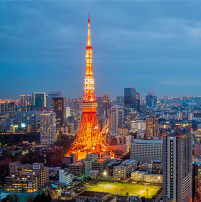 Tokyo city skyline and night lights
