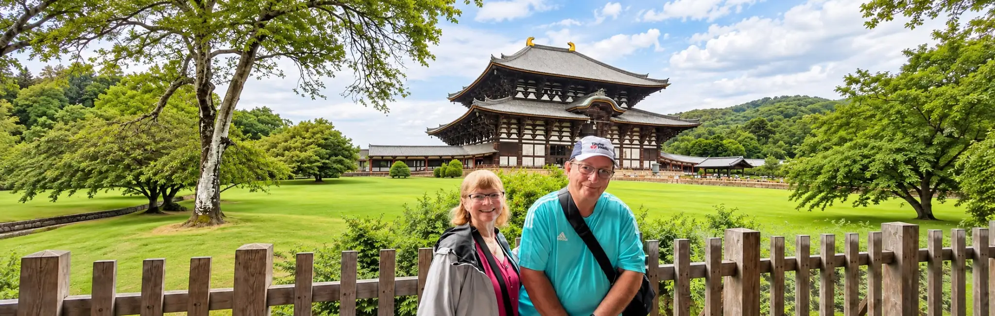 Senior couple enjoying private Japan tour in Nara
